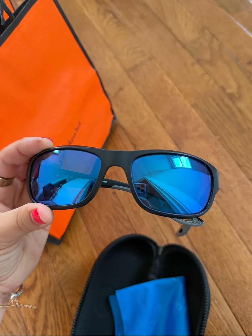 Costa Clipperton Matte Black Sunglasses with Blue Mirror Polarized Lenses